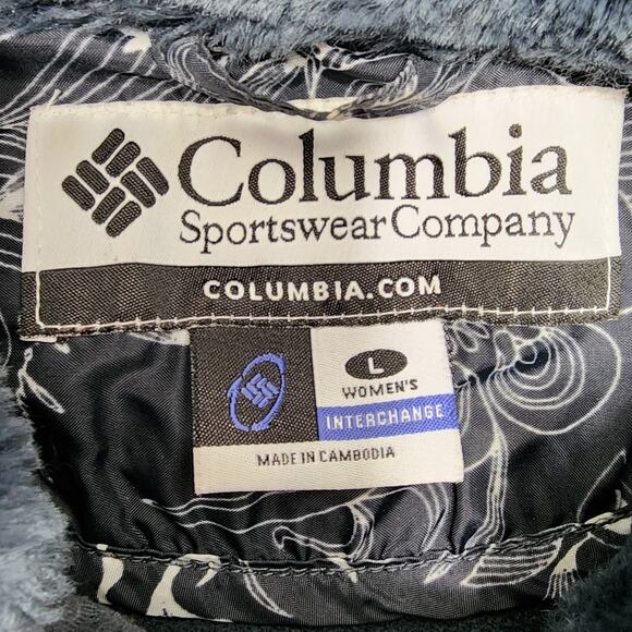 Columbia Jacket Womens L Gray Interchange Softshell Full Zip Faux Fur Collar - Picture 6 of 13